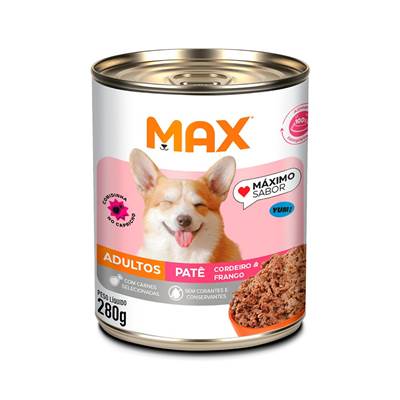 Ração Úmida Patê Max Cães Adultos Sabor Cordeiro e Frango 280g