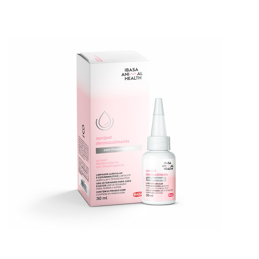 Limpador Auricular Ibasa Ouvipet Dermocalmante para Cães e Gatos