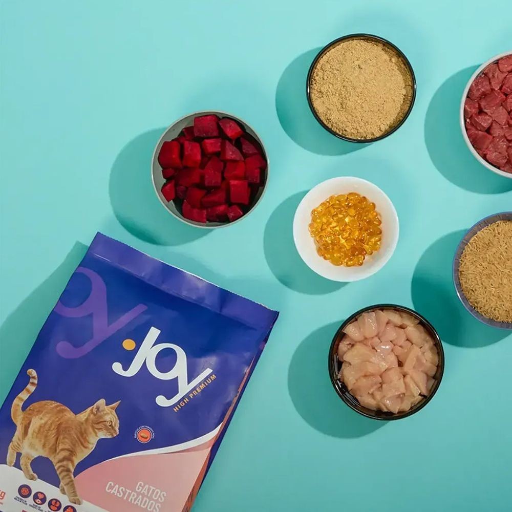 Ração Joy High Premium para Gatos Castrados Frango