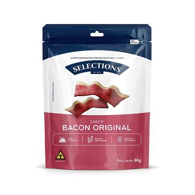 Snack Selections For Pets Bacon para Cães Adultos 60g