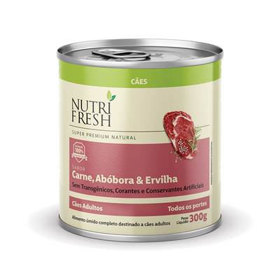 Ração Úmida Lata Nutrifresh para Cães sabor Carne, Abóbora e Ervilha 300g