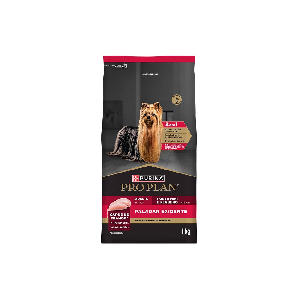 Ração ProPlan Paladar Exigente Adultos Mini e Pequeno sabor Frango