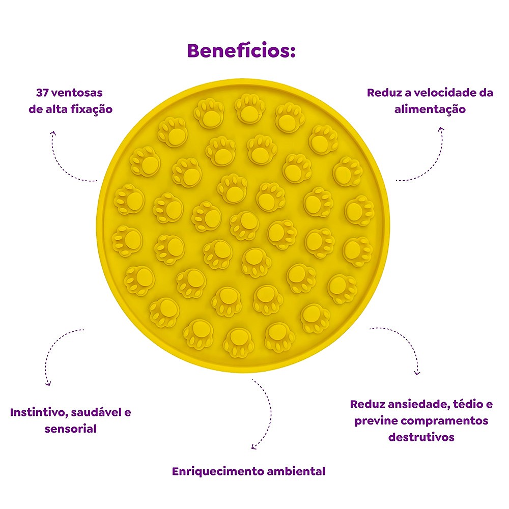 Brinquedo e Comedouro Amicus Lamb Lamb Circulo Amarelo para Cães e Gatos
