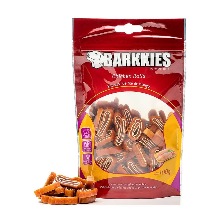 Snack Barkkies Chicken Rolls para Cães