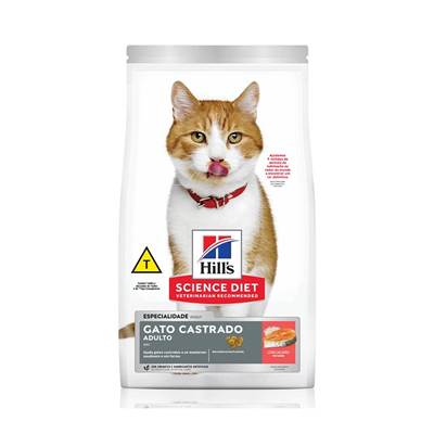 Ração Hill's Science Diet para Gatos Adultos Castrados sabor Salmão 6kg