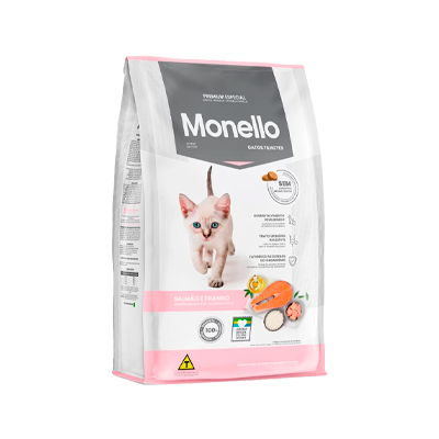 Ração Monello para Gatos Filhotes Sabor Salmão e Frango 10,1kg