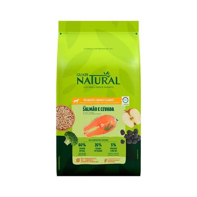 Ração Guabi Natural para Cães Adultos Raças Grandes sabor Salmão e Cevada 12kg