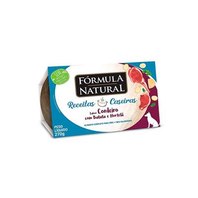 Ração Úmida Fórmula Natural Fresh Meat Receitas Caseiras para Cães Adultos sabor Cordeiro com Batata e Hortelã 270g