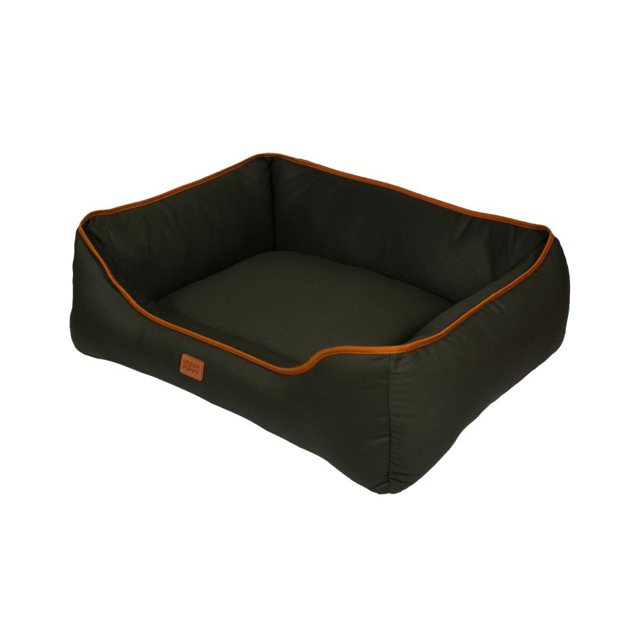 Cama Urban Puppy Retangular Confort Sarja Lisa Musgo para Cães e Gatos