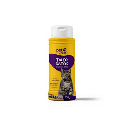 Talco Banho a Seco Pet Clean para Gatos 100g