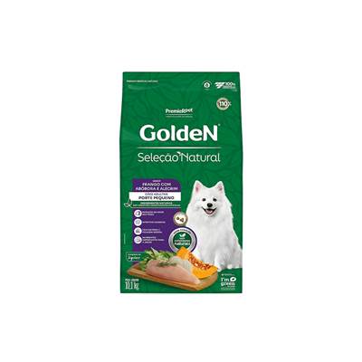 Ração Golden Seleção Natural para Cães Adultos de Raças Pequenas sabor Abóbora 10,1kg