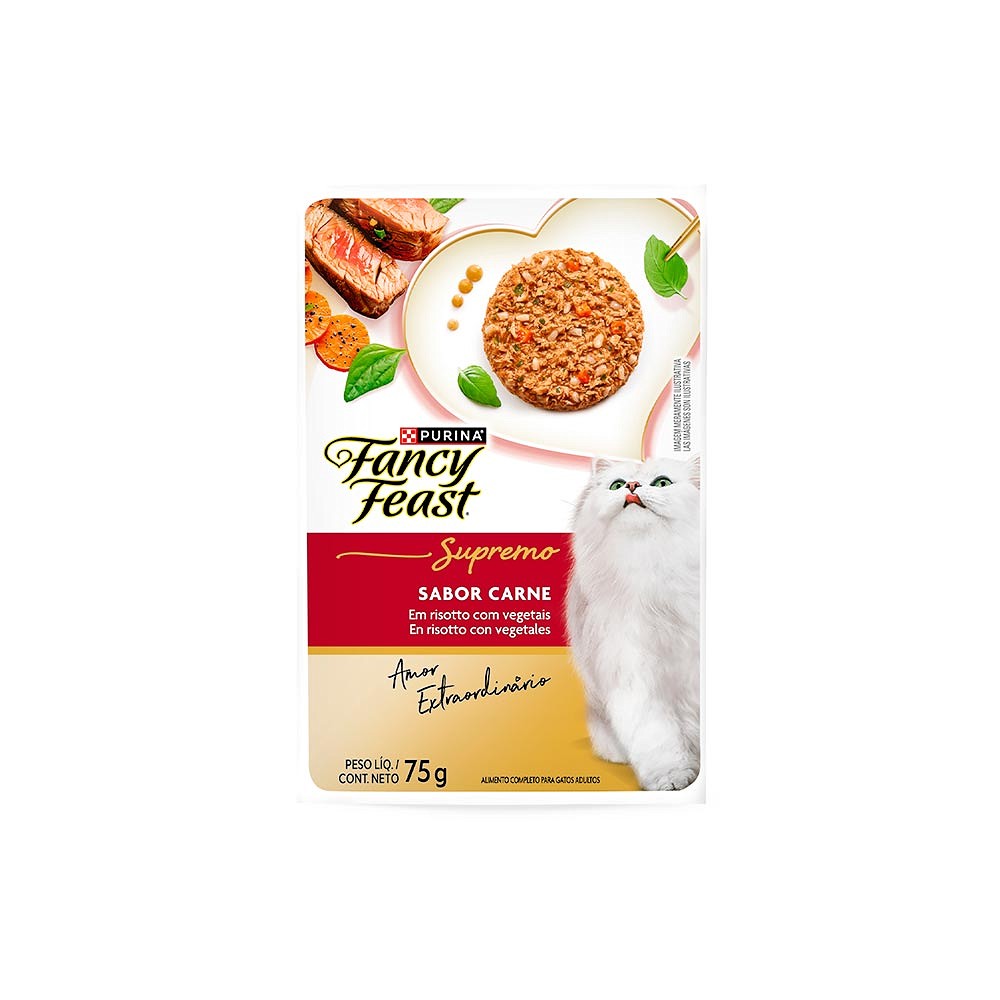 Ração Úmida Fancy Feast para Gatos Adultos Sabor Carne