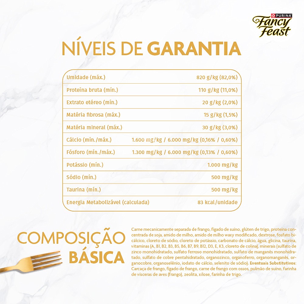 Ração Fancy Feast Sachê para Gatos Adultos sabor Demi Glace Frango