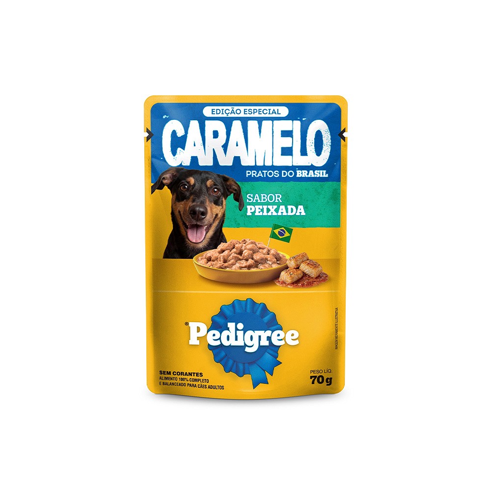 Ração Úmida Pedigree Caramelo sabor Peixada para Cães Adultos 