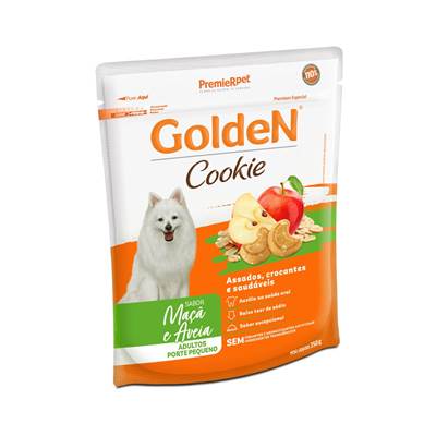 Golden Cookie para Cães Adultos Porte Pequeno sabor Maçã e Aveia 350g