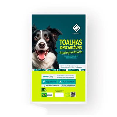 Toalha Descartável PratiPet Biodegradável para Cães U