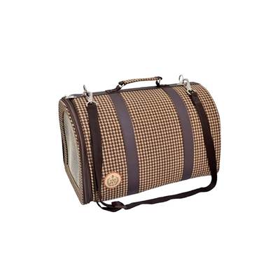 Bolsa de Transporte São Pet Pied Poule para Cães e Gatos Marrom
