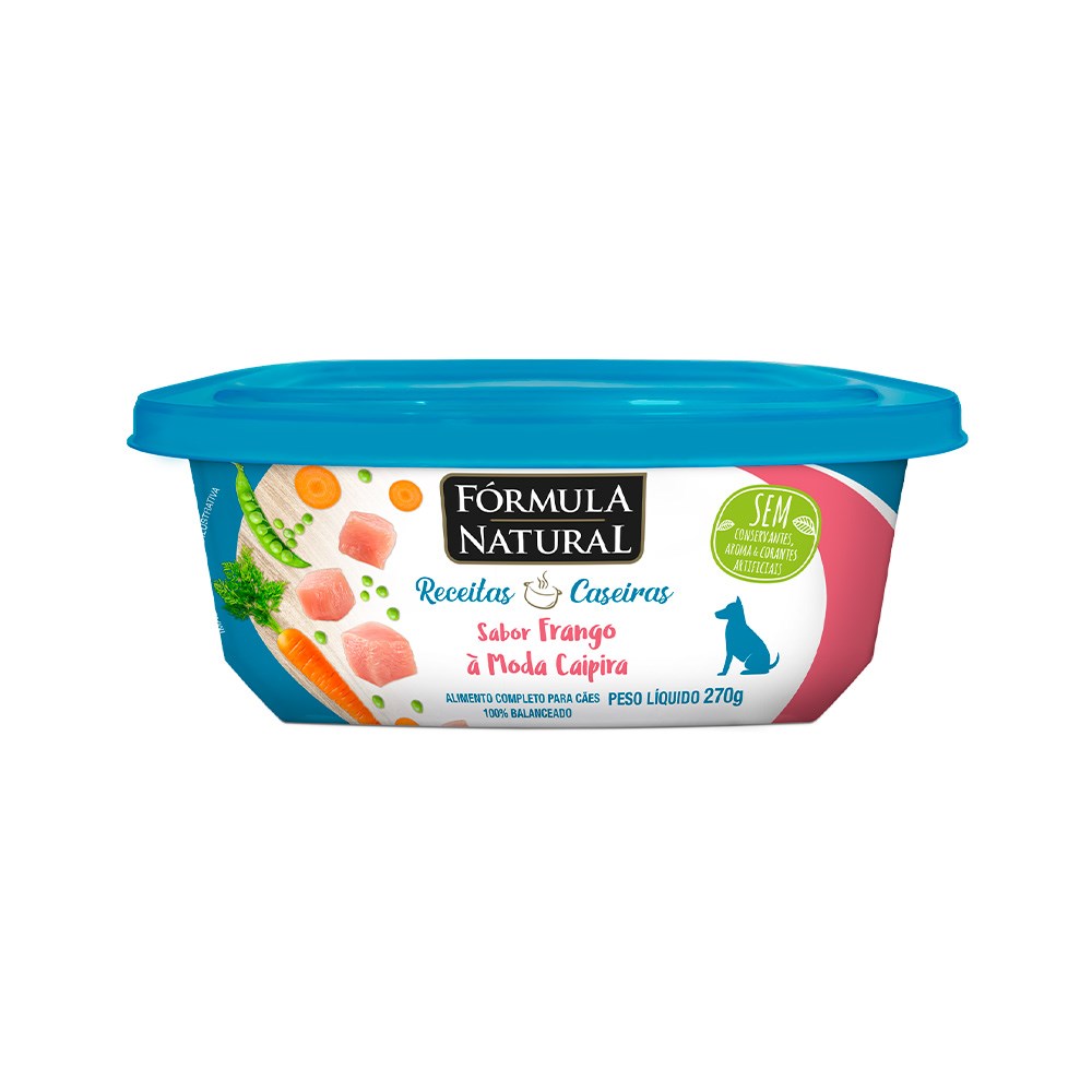 Ração Úmida Fórmula Natural Fresh Meat Receitas Caseiras para Cães Adultos sabor Frango à Moda Caipira