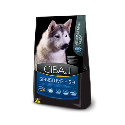 Ração Cibau Medium & Maxi Sensitive para Cães Adultos de Raças Médias e Grandes sabor Peixe 12kg