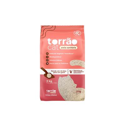 Areia Torrão Cat Grãos Mistos para Gatos 3kg