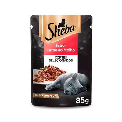 Ração Sheba Sachê para Gatos Adultos sabor Carne 85g