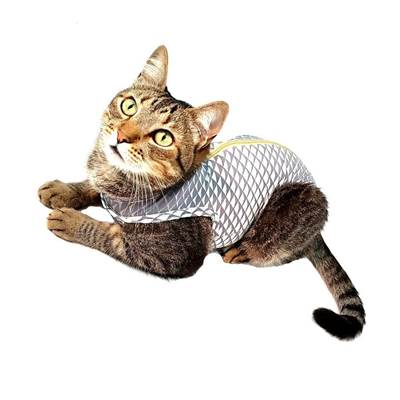 Roupa Cirúrgica Pet Med Ultra Light Geo Cinza para Gatos 5