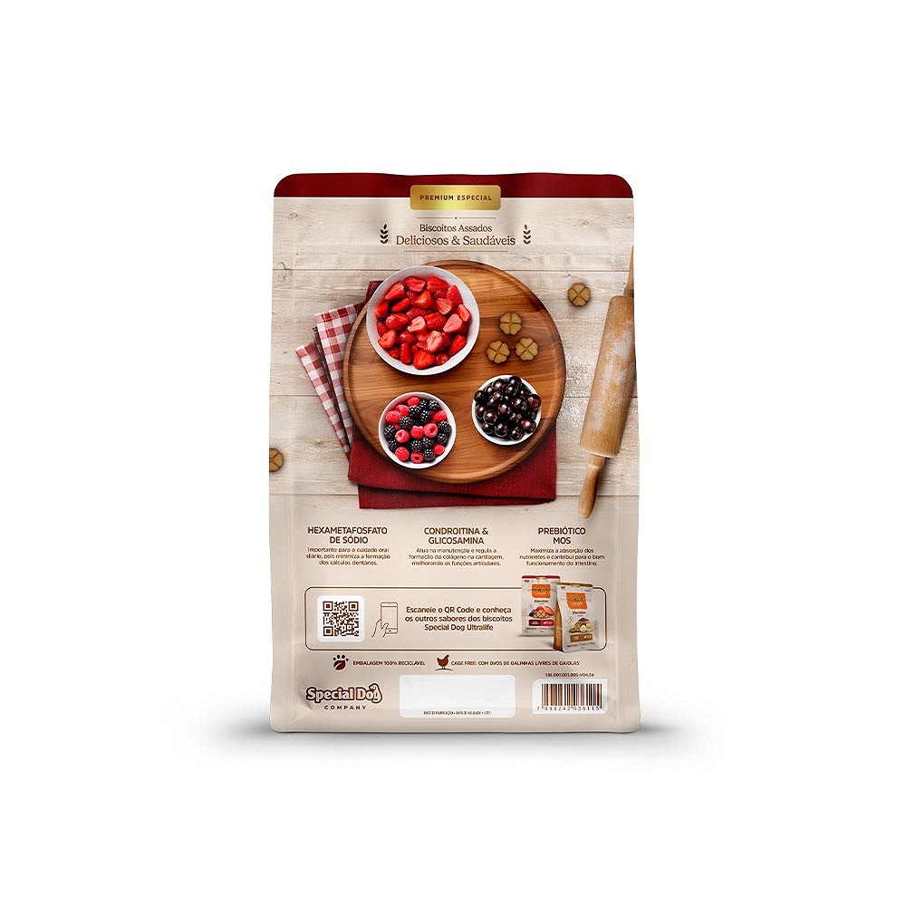 Biscoito Special Dog Ultralife para Cães Adultos Sabor Frutas Vermelhas