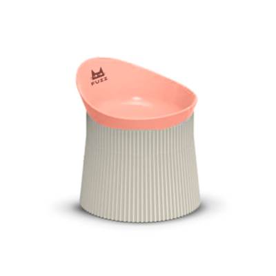 Comedouro Ergonômico Fuzz Rosa para Gatos