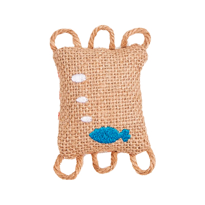 Brinquedo Akio Bolsa de Juta com Peixe para Gatos U