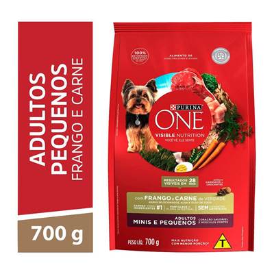 Ração Nestlé Purina One para Cães Adultos de Porte Mini e Pequeno sabor Frango e Carne 2kg