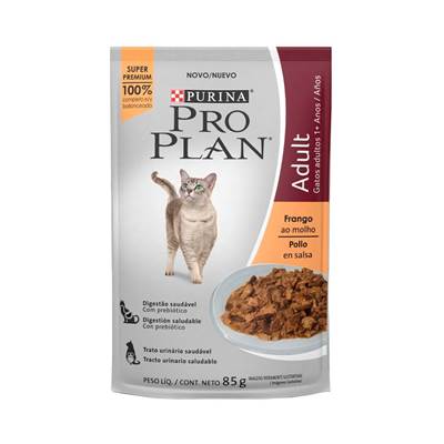 Ração Pro Plan Sachê Adult para Gatos Adultos sabor Frango ao Molho 85g