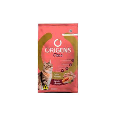 Ração Origens Class para Gatos Adultos Sabor Salmão e Frango 1kg
