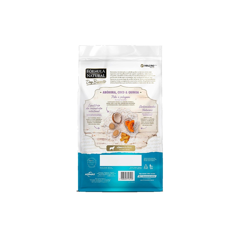 Biscoito Fórmula Natural Dog Biscuits para Cães Adultos sabor Abóbora