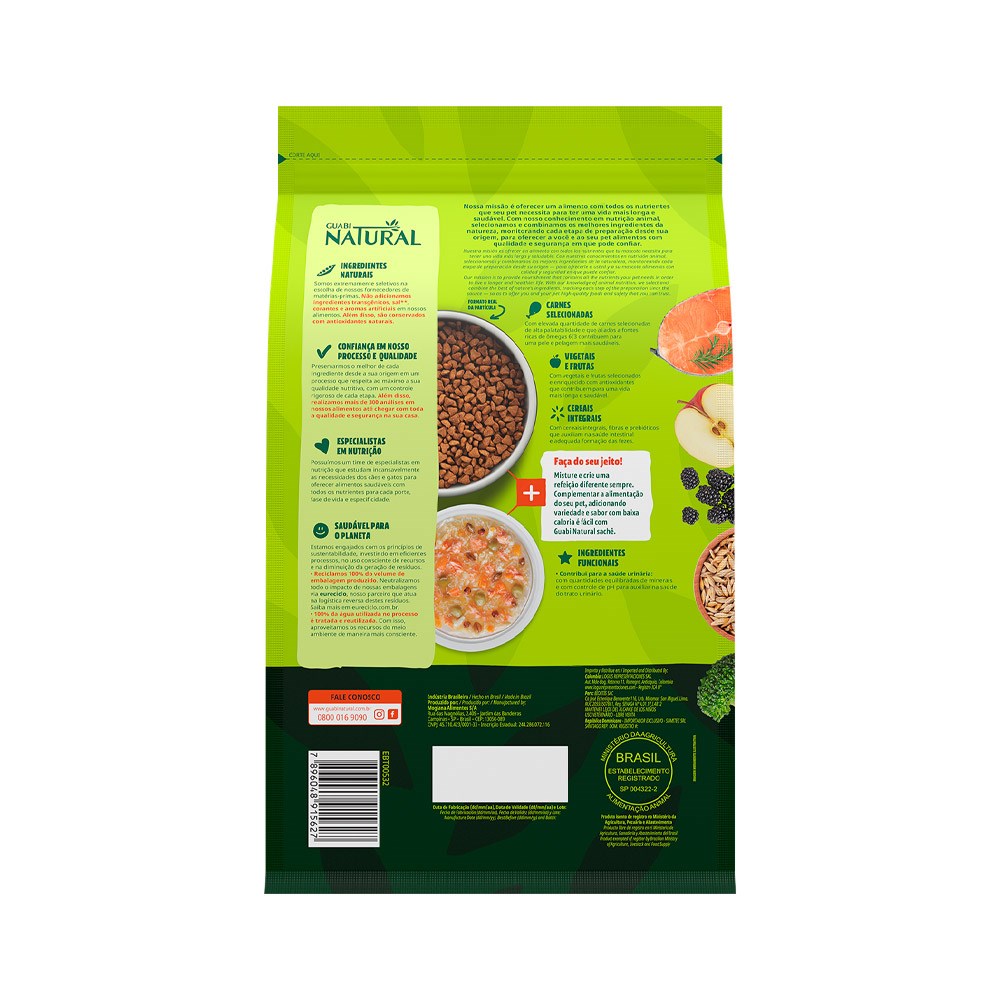 Ração Guabi Natural para Gatos Adultos sabor Salmão e Cevada