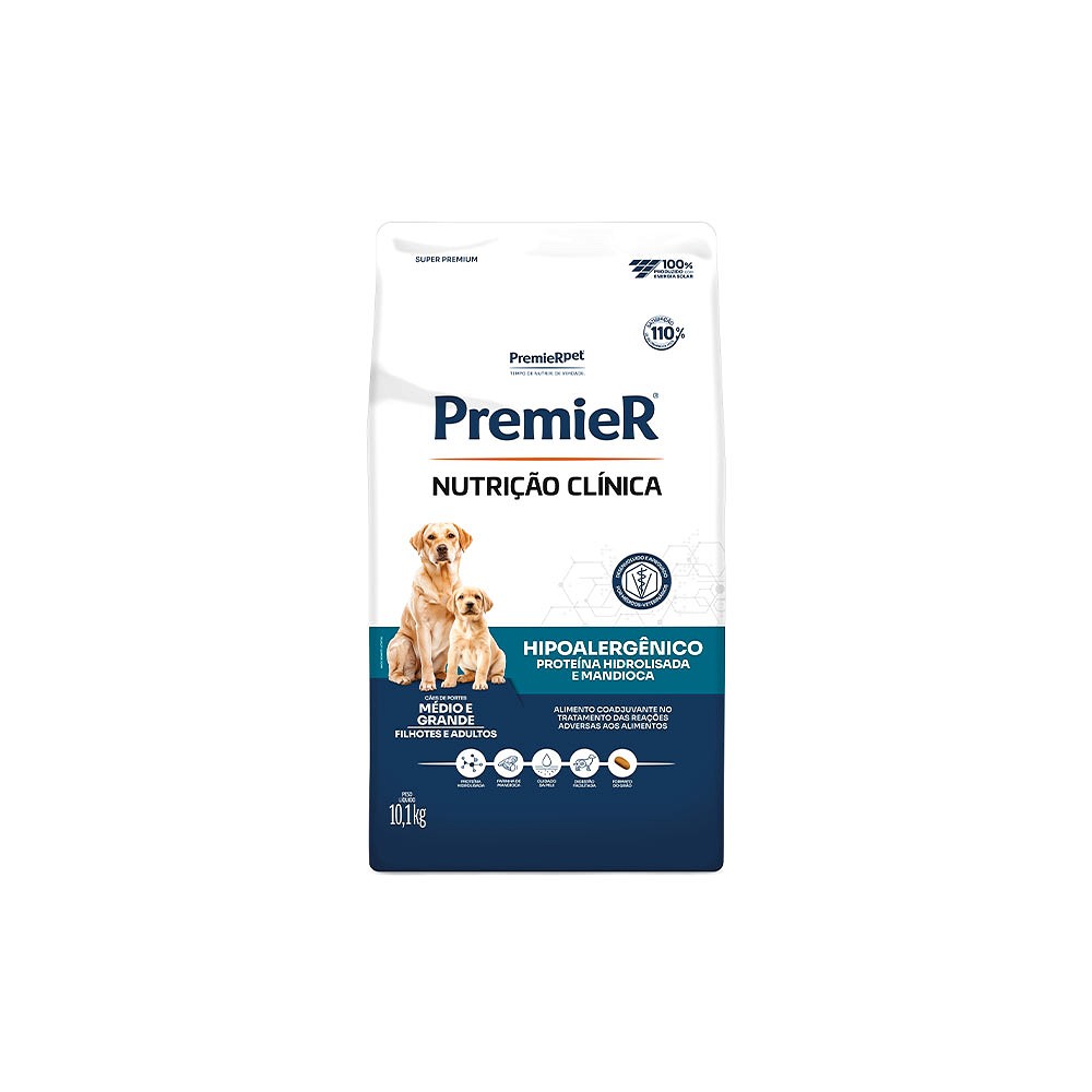 Ração Premier Nutrição Clínica Hipoalergênico para Cães de Médio e Grande Porte
