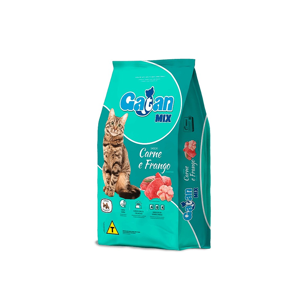 Ração Magnus Gatan sabor Mix de Carne e Frango para Gatos Adultos