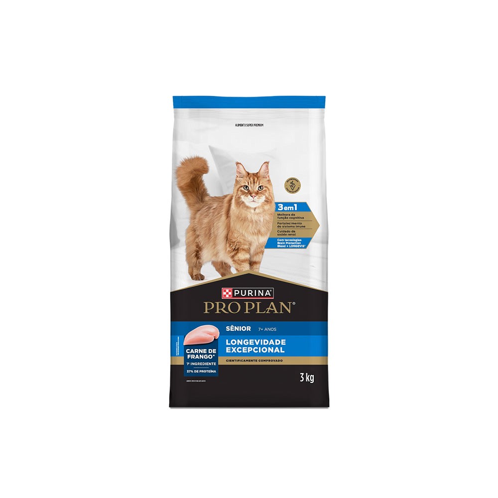 Ração Proplan Longevidade Excepcional para Gatos Sênior 7+ 
