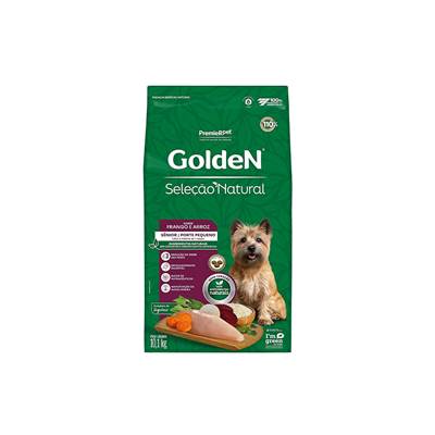 Ração Golden Seleção Natural para Cães Sênior de Porte Pequeno sabor Frango e Arroz 10,1kg
