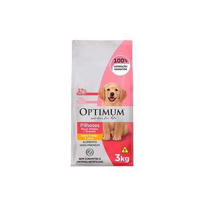 Ração Optimum para Cães Filhotes de Raças Médias e Grandes até 18 meses Frango e Arroz 15kg