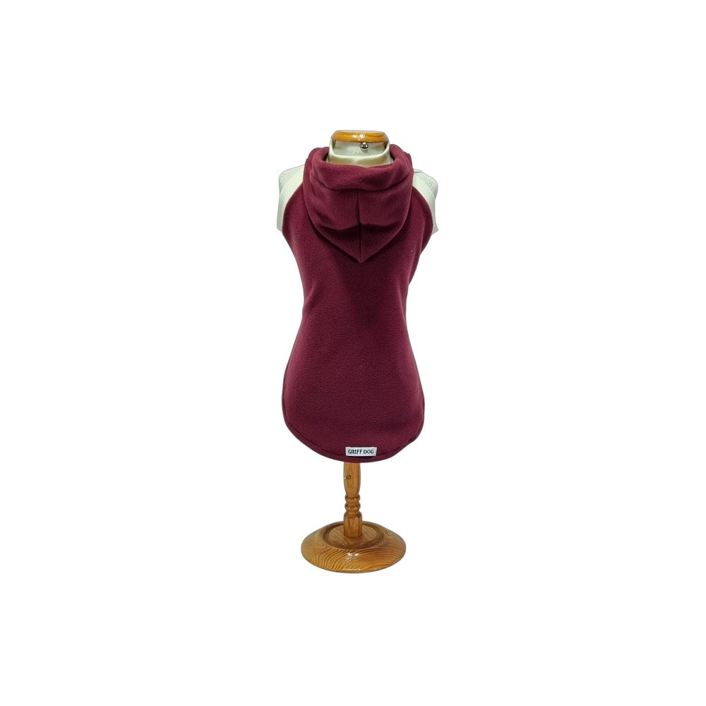 Blusa com Capuz Griff Dog Bordô para Cães e Gatos