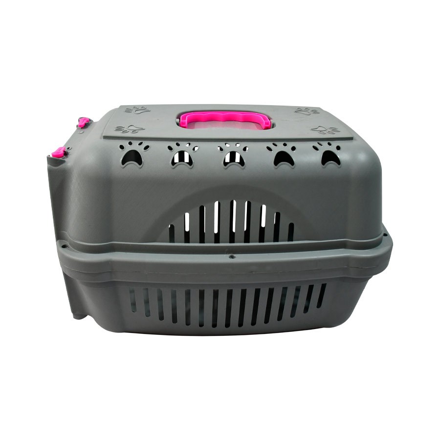 Caixa de Transporte DuraPets Pink com Porta de Aço para Cães e Gatos