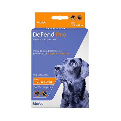 Antipulgas e Carrapatos Defend Pro para Cães de 20kg a 40kg 1 pipeta