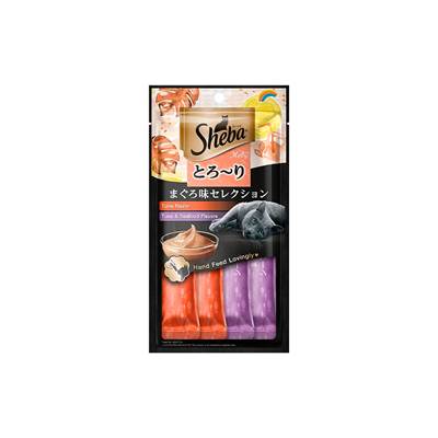 Snack Sheba Cremoso Atum e Camarão para Gatos com 4 unidades 48g