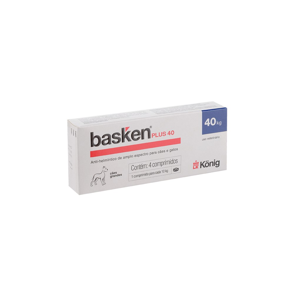 Vermífugo Basken Plus 40 Cães de 10kg