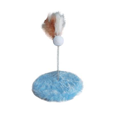 Brinquedo Arranhador Hello Pet Redondo Pelúcia Azul para Gatos U