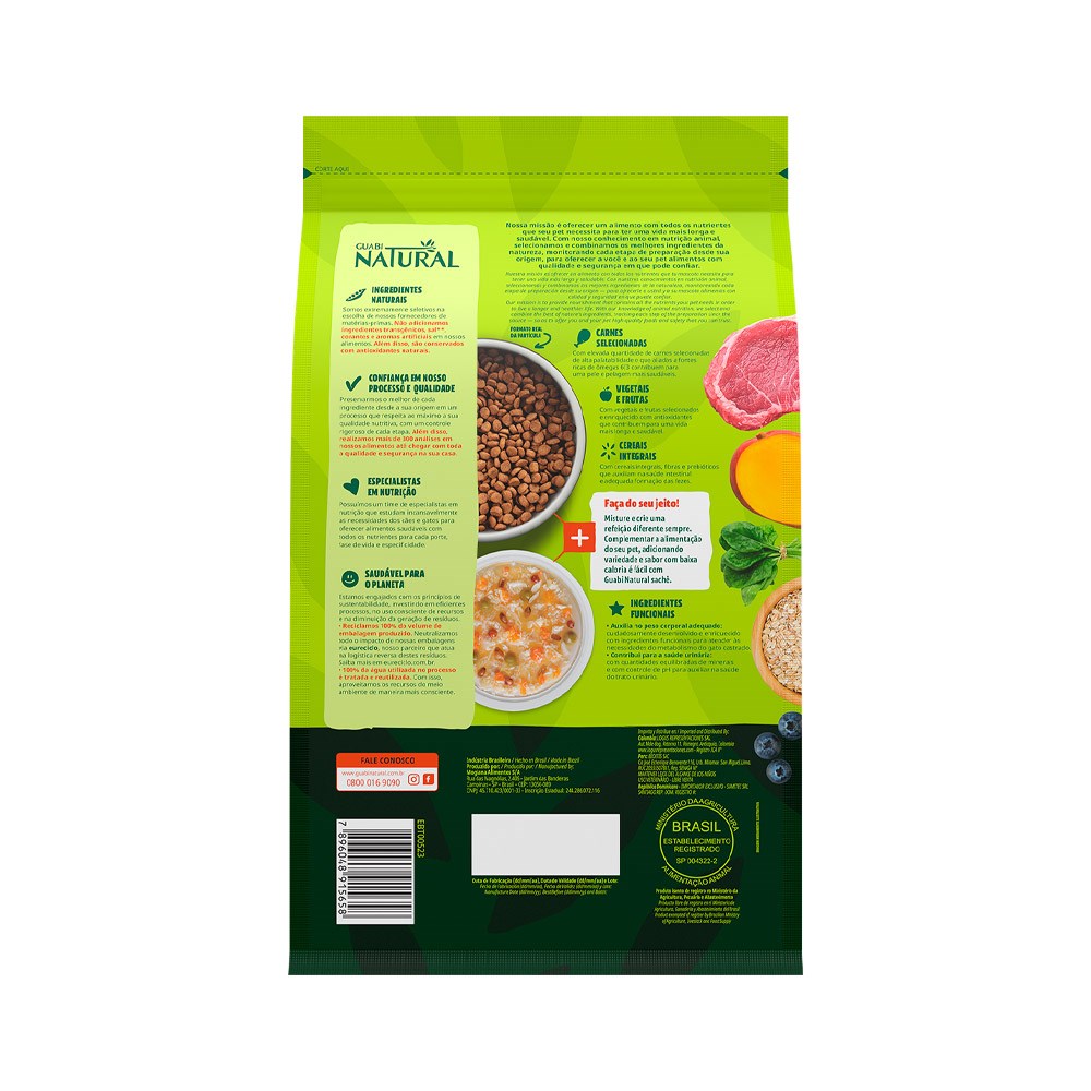 Ração Guabi Natural para Gatos Castrados sabor Cordeiro e Aveia