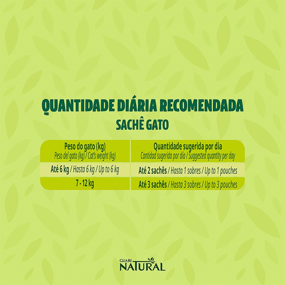 Ração Guabi Natural Sachê para Gatos Adultos Castrados e Não Castrados sabor Salmão & Frango