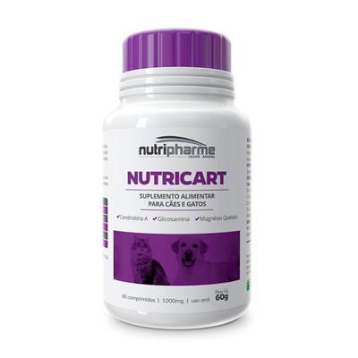 Suplemento Nutricart 1000 Nutripharme para Cães e Gatos 60 comprimidos