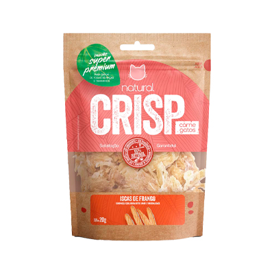 Snack Natural Crisp Iscas de Frango para Gatos 20g