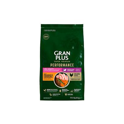 Ração GranPlus Performance para Cães Adultos de Porte Mini e Pequeno Sabor Frango e Cenoura 10,1kg